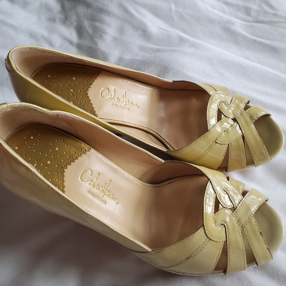 Cole Haan Nike Air Yellow Peep Toe Heels - Picture 4 of 16